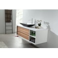 thumbnail image 2 of Goreme 48" Walnut and White Oak Wall Mount Bathroom Vanity, Open Shelf, 2 of 11