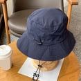thumbnail image 4 of Sunsanly Waterproof Bucket Rain Hat with Chin Strap Quick Dry Packable Boonie Sun Hat Safari Hat UV Protection-Navy Blue, 4 of 8