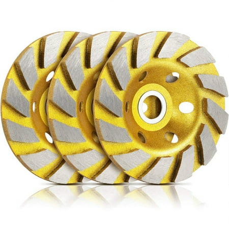 

3 Pcs Turbo Row Diamond Grinding Cup Wheel Concrete Turbo Cup Disc Grinder for Sand of Concrete Walls Floors