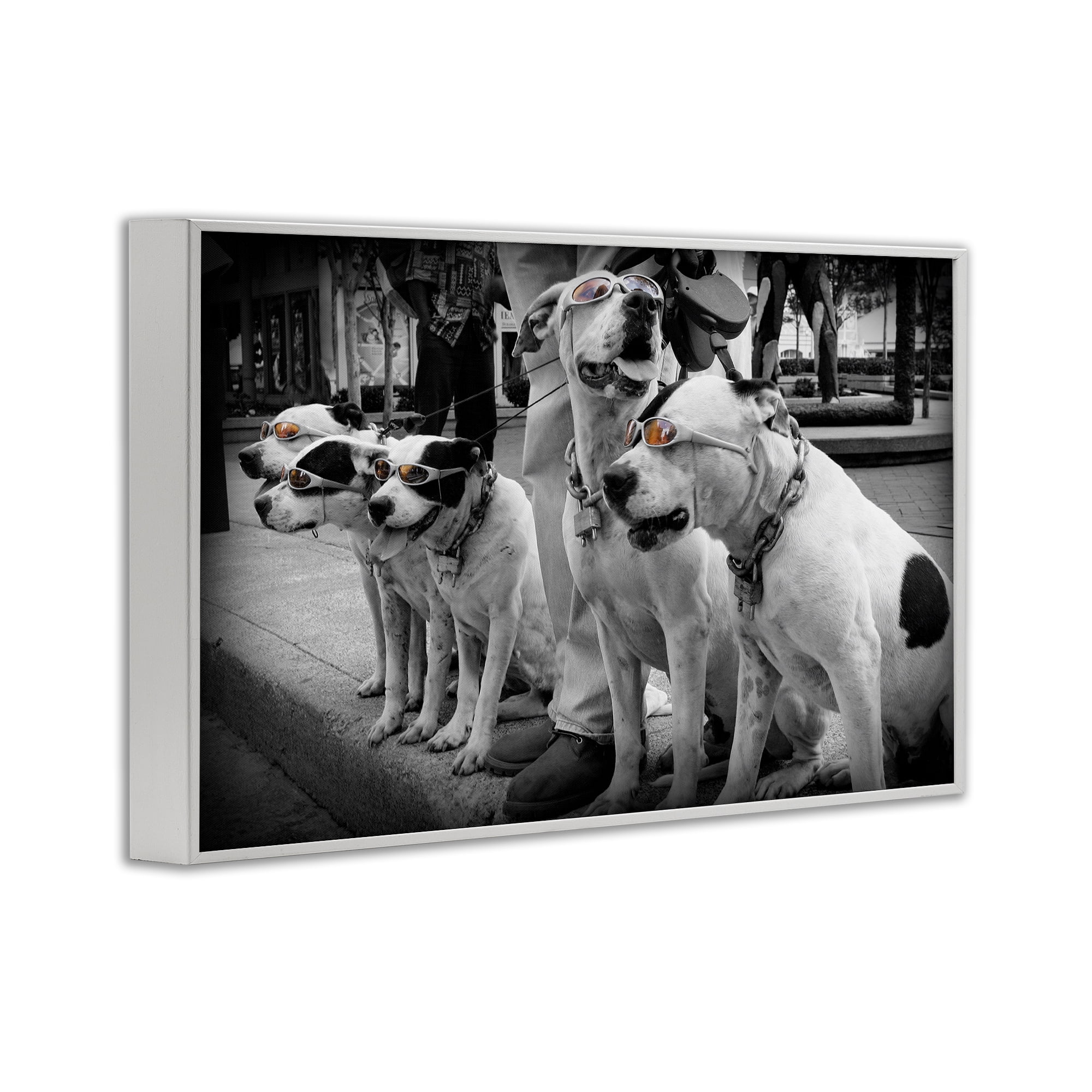 Stupell Industries Afternoon Stroll Pups White Framed Giclee Art, design by Scott Henderson