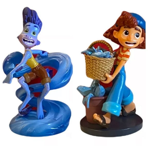 Alberto Monster & Giulia Pvc Cake Topper Figure Luca Figurine New Rare Cute 3” New