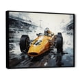 thumbnail image 2 of Designart "Vintage Grand Prix Racing Formula Car in Yellow and Black I" Architecture Framed Wall Art - Modern Yellow Race Tracks Living Room Framed Canvas Art, 2 of 6