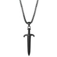 thumbnail image 3 of Brilliance Fine Women's Jewelry Stainless Steel IP Black Plated Simulated Diamond Dagger Pendant Necklace, 22" Chain, 3 of 3