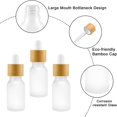 thumbnail image 2 of shiyou-Frosted Glass Dropper Bottles 6pcs Empty Refillable Frosted Transparent Glass Essential Oils Perfume Dropper Bottles with Bamboo Lids & Glass Eye Dropper Liquid Cosmetic Containers (10ML), 2 of 4