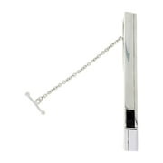 Beautiful Onyx Checkboard Illusion Tie Clip In 925 Sterling Silver