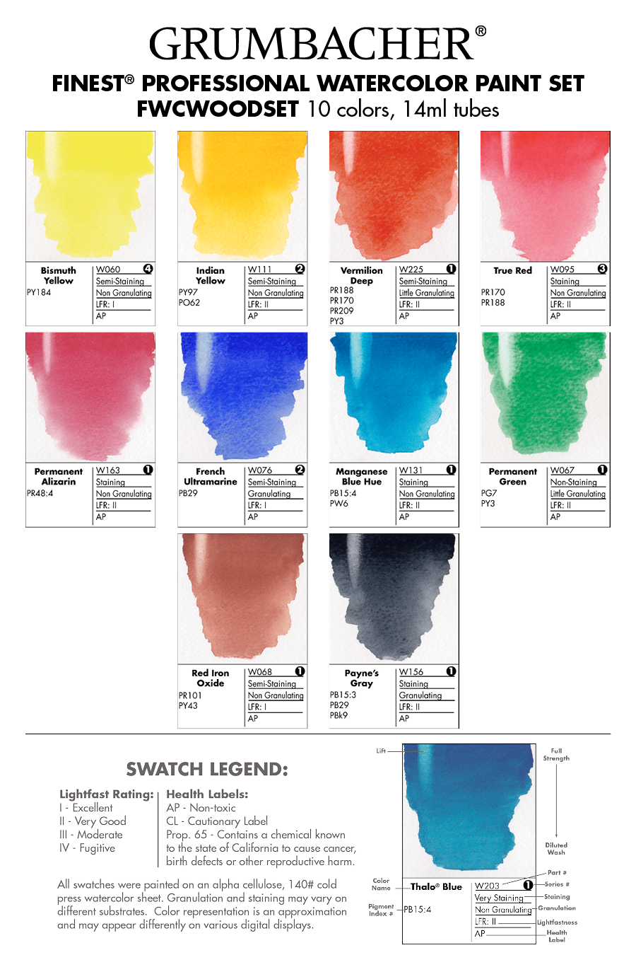 Grumbacher Professional Finest Watercolor Paint 24-Piece Set in Wooden Case