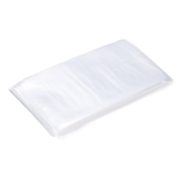 Unique Bargains 200 Pcs Clear Flat Open Plastic Poly Bags 4x16 Inch 1.6 Mil Packaging Bags for Proving Bread, Dough