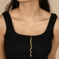 thumbnail image 3 of Auory Elegant Y-Shaped Pearl Drop Necklace in Yellow Gold Plated for Women, 3 of 8