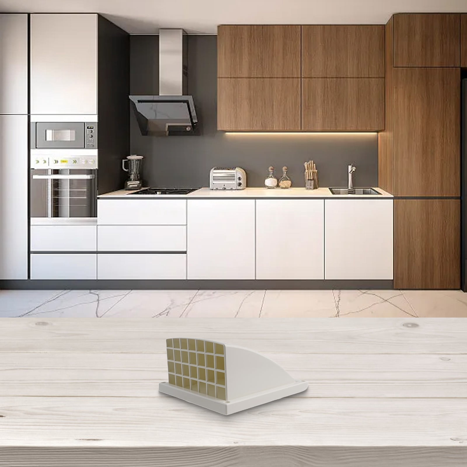 Abs Exterior Wall Ventilation Grille Range Hood Duct Air Outlet With Valve 150Mm Smile Home