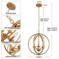 thumbnail image 2 of UHG 3-Light Orb Chandelier Modern, Globe Elegant Rustic Farmhouse Flush Mount Ceiling Light Fixture, Metal Pendant Lighting for Living&Dining Room Bedroom Hallway Kitchen Island Foyer, 2 of 5