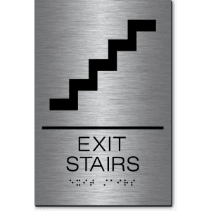Exit Stairs Sign-Steel / Black (4 Units)