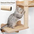 thumbnail image 2 of Cat Wall Shelves, 2-Tier Cat Shelves with Sisal Scratching Post, Sisal Mat Solid Pine Wood Wall Mounted Cat Climbing Furniture, Modular Design, 2 of 8