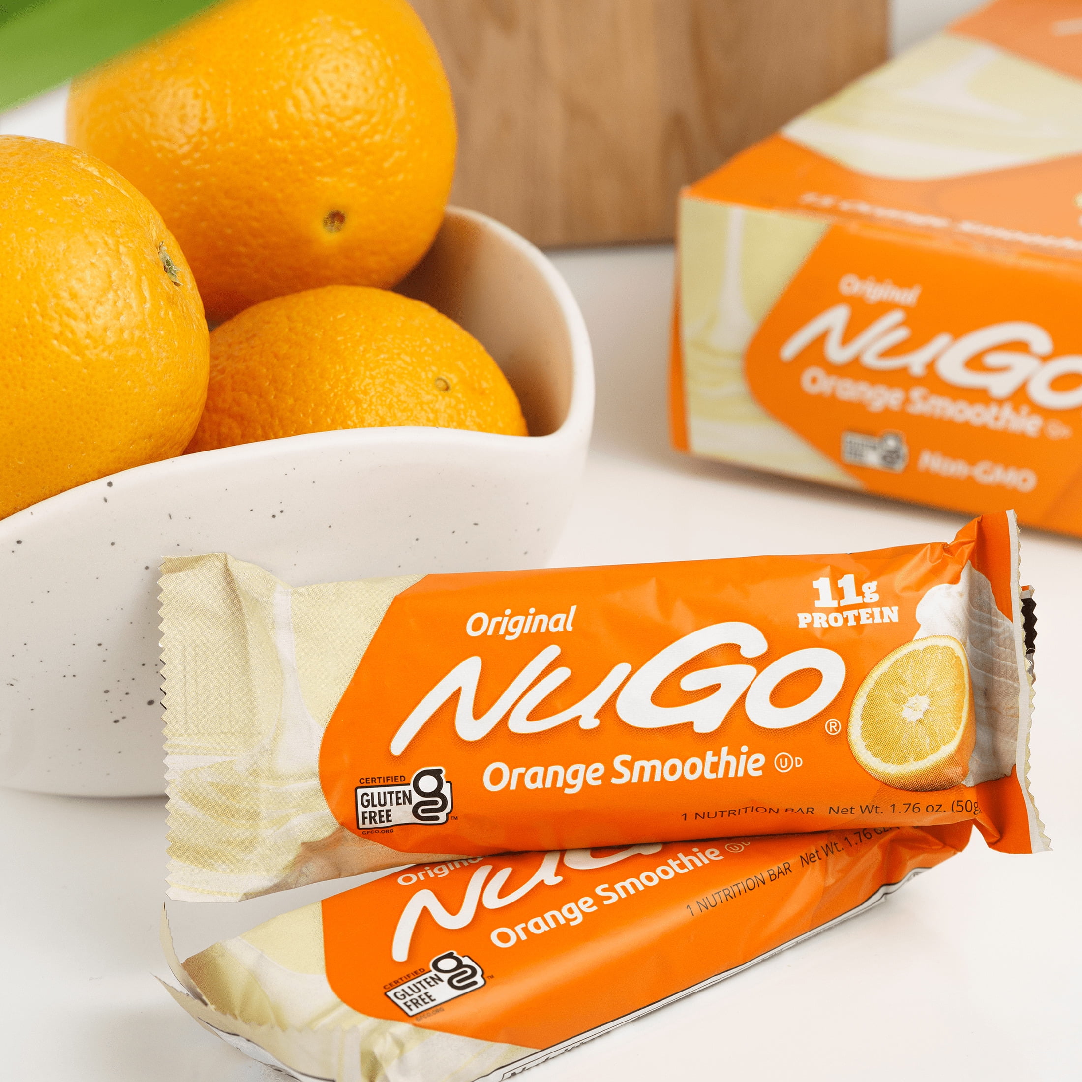 NuGo Original Variety, Vanilla Yogurt 15 bars  Orange Smoothie 15 bars, 11g Protein, Gluten Free, 30 Count