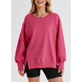 thumbnail image 4 of Sweats pour Femmes Col Rond Chute Légère Couleur Unie 2023 Mode Chaud Coupe Oversize Pulls, 4 of 6