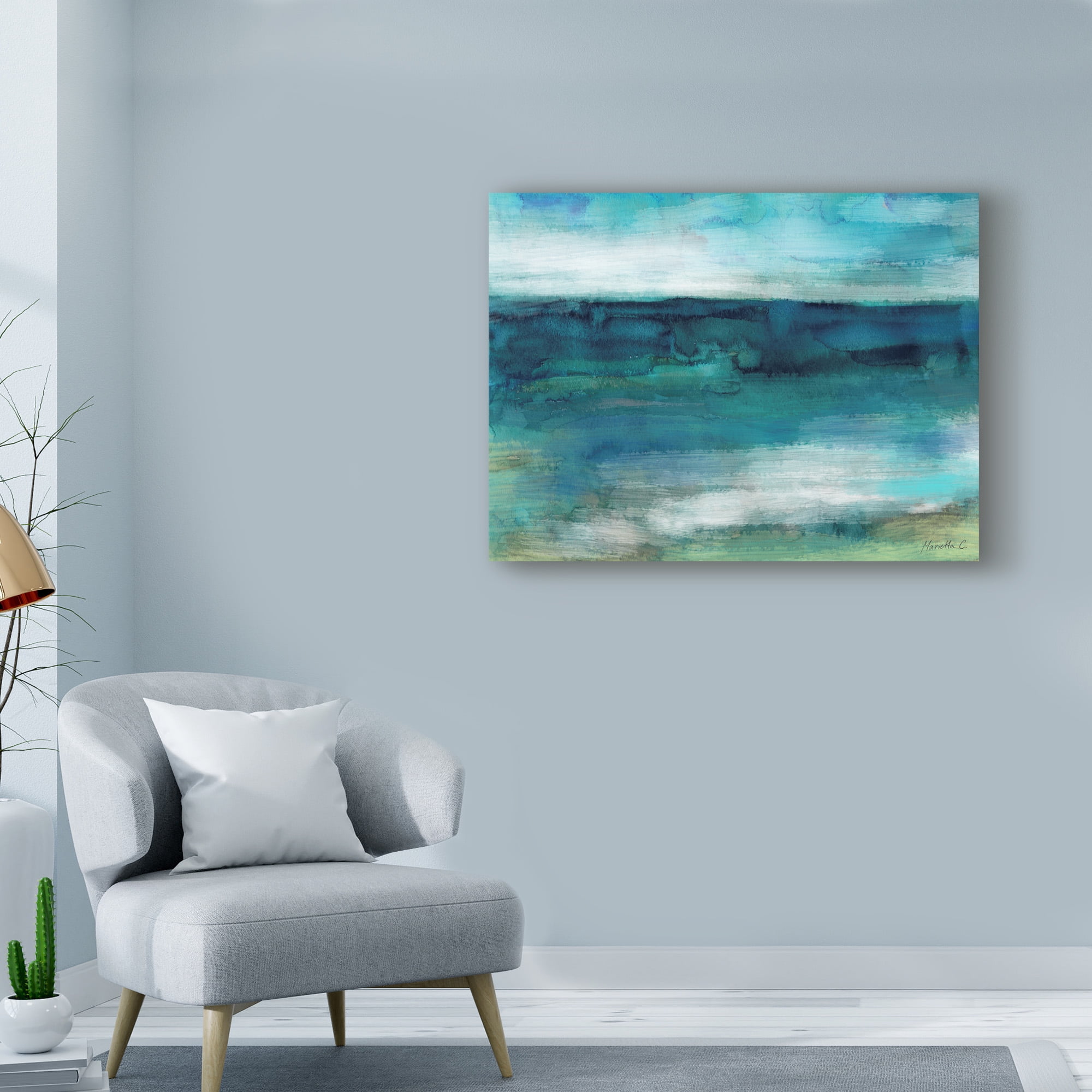 Trademark Fine Art 'Ocean Waves 1' Canvas Art by Marietta Cohen Art And Design