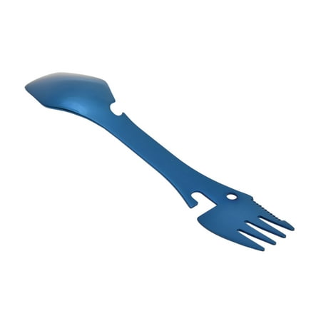 

EDC Spork Fork Spoon Multifunctional Spoon Bottle Opener Stainless Steel Polished Blue Exquisite For Picnic For Camping