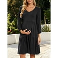 thumbnail image 2 of Women's Long Sleeve Maternity Dress Ruffle Maternity Clothes for Women, 2 of 7