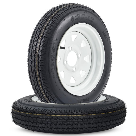 2 pack 4.80-12 4.80x12 480-12 4.80-12 Trailer Tires with 12'' Rims, 4 Lug on 4'', Load Range C, 6PR (480-12 with 4lug)