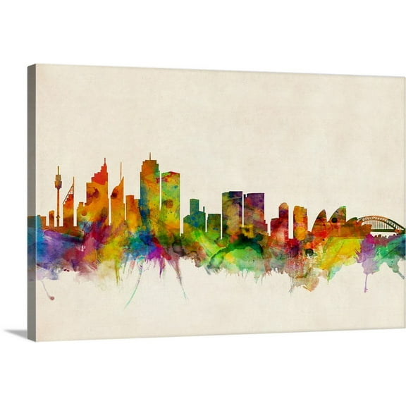 Great BIG Canvas | "Sydney Australia Skyline" Canvas Wall Art - 30x20