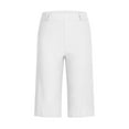 thumbnail image 3 of QATAINLAV Athletic Shorts for Women Plus Size Knee Length Straight Leg Short Pants Summer High Waisted Hiking Chino Shorts with Pockets White XXXXL Ropa de Verano Para Mujer, 3 of 9