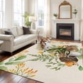 thumbnail image 3 of Rectangle Area Rug 5x8ft,Pastoral Coffee Frog Mushroom Washable Carpet Non-Slip Runner Accent Rugs Indoor Floor Mat for Bedroom Living Room Decor,Retro Bread on Linen, 3 of 9