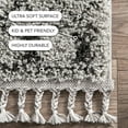 thumbnail image 3 of nuLOOM Vasiliki Moroccan Shag Tasseled Area Rug, 6' 7" x 9', Vasiliki Grey, 3 of 8