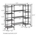 thumbnail image 5 of Xtra Storage Four-Tier Folding Black Metal Shelves with Four Extension Shelves, 5 of 6