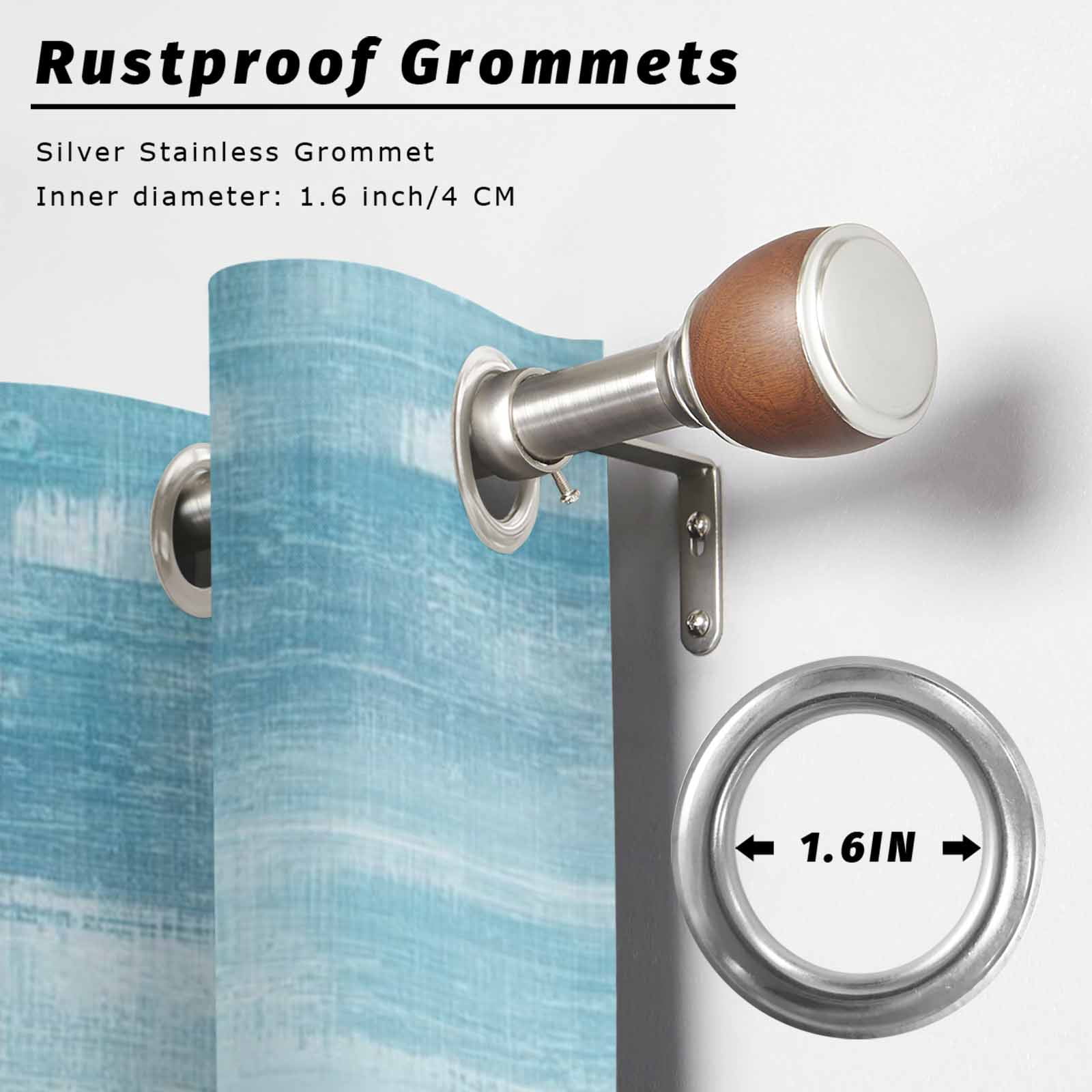 Summer Beach Palm Tree Outdoor Curtains for Patio, Coastal Nautical Tropical Ocean Blue Trees Leaf Sunshade Privacy Drapes Grommet Waterproof Outside Curtains for Porch Balcony 54"x108", 1 Panel