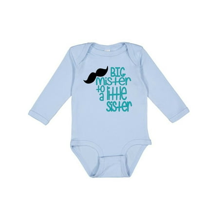 

Inktastic Big Mister to a Little Sister Gift Baby Boy Long Sleeve Bodysuit