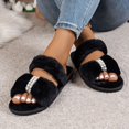 thumbnail image 2 of Wensltd Womens Memory Foam Winter Slippers Indoor Flat Home Slippers Open Toe House Shoes, 2 of 7
