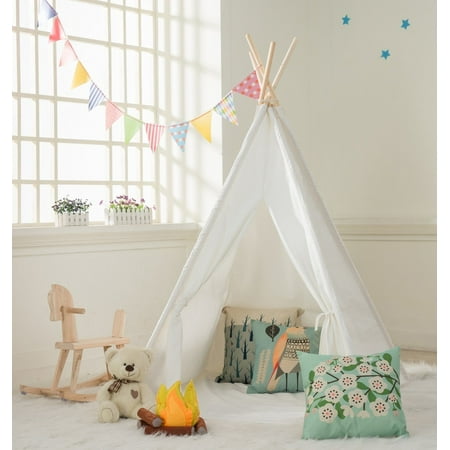 Kids Teepee Tent -100% Natural Canvas Children Tent with (The Best Canvas Tents)