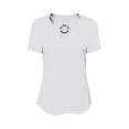 thumbnail image 6 of Craaazy Women Fashion Tops Loose Fit Solid Color Round Neck Ring Detail Short Sleeve Curved Hem Tops for Daily Wear Gift, 6 of 6