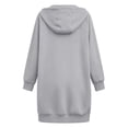 thumbnail image 6 of Women's Zip Up Hoodies Long Tunic Sweatshirts Oversized Fleece Casual Long Sleeve 2026 Fall Hoodie Jacket Coat, Gray, L, 6 of 6