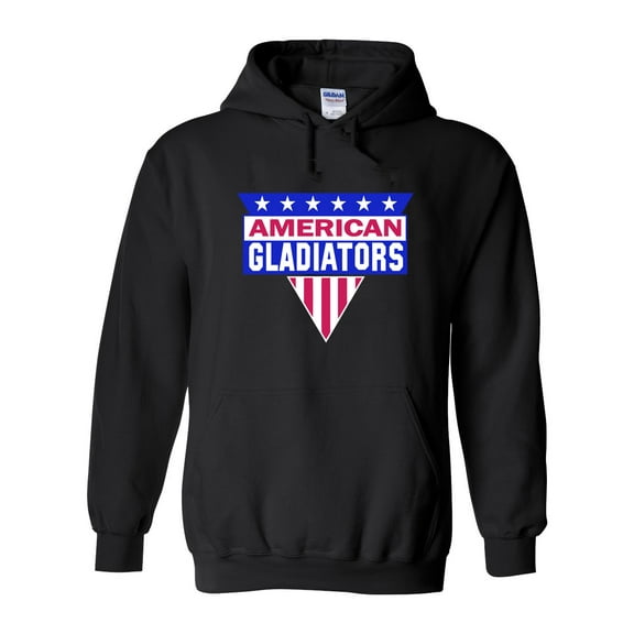 Black American Gladiators Logo Youth Medium Hooded Sweatshirt