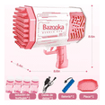 thumbnail image 2 of Pistola De Burbujas De 69 Agujeros Rosa Con Luz Para Niños, 2 of 5