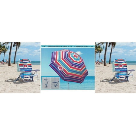 Beach Umbrella Store Near Me 2 Tommy Bahama Backpack Cooler Beach Chairs & 1 Beach Umbrella (2 Blue Chairs + 1 Blue Umbrella) MULTI COLOR ()