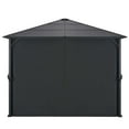 thumbnail image 3 of vidaXL Gazebo Canopy Party Tent Patio Pavilion with Curtains Aluminum Black, 3 of 6