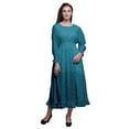 thumbnail image 1 of Bimba Leaves Women Cotton Smocked Boho Renaissance Long Ruffle MaxiDress-Large, 1 of 5