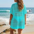 thumbnail image 7 of AGWOLF Swim Cover Up for Women Crochet Swimsuit Coverup V Neck Bathing Suits Cover Ups Summer Beach Coverups for Swimwear Women Green Free Size, 7 of 7