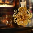 thumbnail image 4 of Dnogom 11oz(320ml) Octopus-Shaped Whisky/Wine Bottle Creative Decor,Transparent High Borosilicate Glass Liquor Bottle for Living Room Cabinet Gift Collection ﻿, 4 of 6