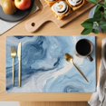 thumbnail image 2 of Blue Marble Placemats Set of 4, Summer Ocean Wave Blue Ombre Placemats for Dining Table, Place Mats for Kitchen Tabletop, Waterproof Wipeable Dining Table Mats Set, 2 of 9