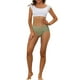 thumbnail image 2 of BRAGAS DE CINTURA ALTA RIBETEADAS PARA MUJER, CONTROL DEL ABDOMEN, DÍA DE LAS MADRES, XL, VERDE GUISANTE, 2 of 4