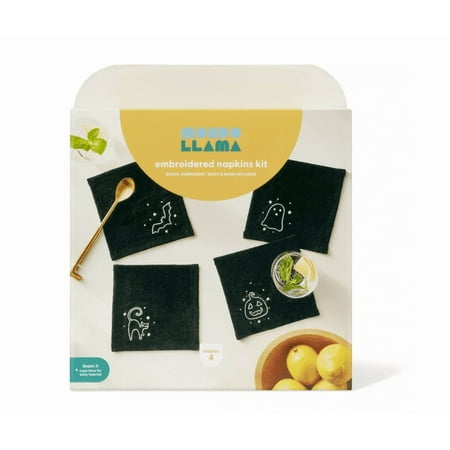 4ct Halloween Craft Beaded Embroidery Napkins Kit - Mondo Llama