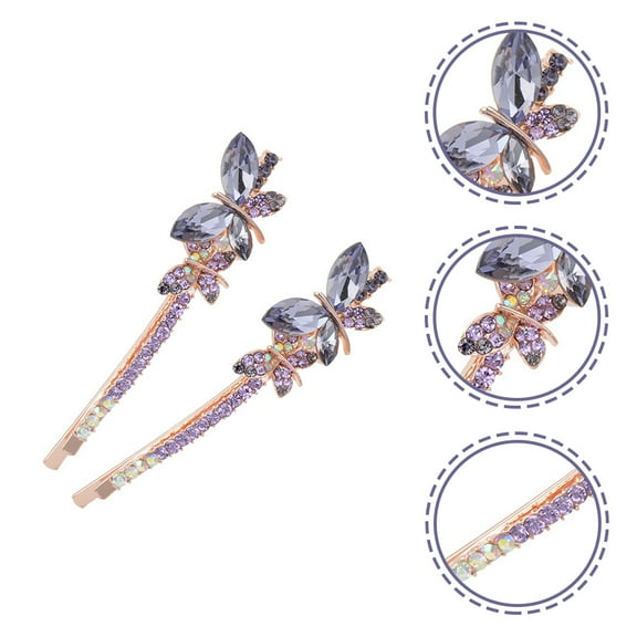 LEORX 2 Pairs Small Hair Barrettes for Women Purple Fashion Accessory for Daily Use