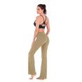 thumbnail image 2 of Pantalones de yoga IUGA Bootcut para mujer de cintura alta con bolsillos, 2 of 7