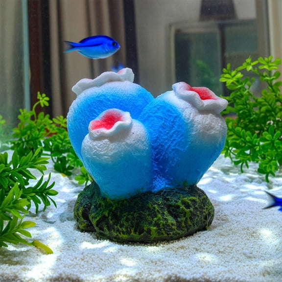 mdesiwst Aquarium Bubbler Shell, Resin Volcano Coral Air Pump Bubbler, Fish Tank Decoration for Fish Shrimp Crab Betta Tank