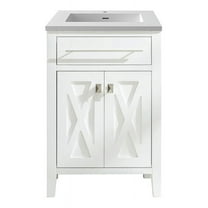 Laviva Wimbledon 24" Wood Cabinet with VIVA Stone Countertop in Matte White