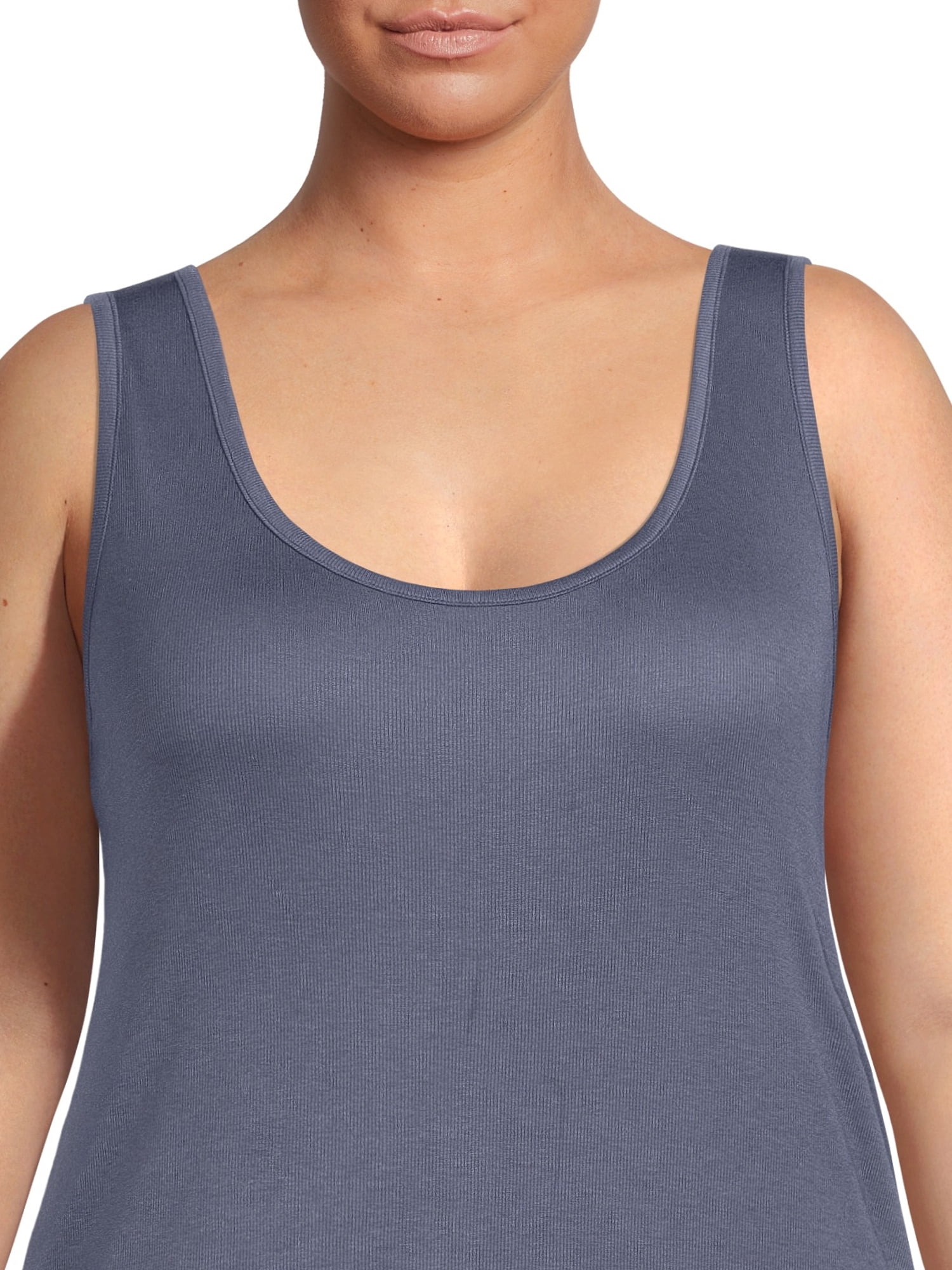 Terra & Sky Women's Plus Size Everyday Essential Layering Tank Top, 2-Pack