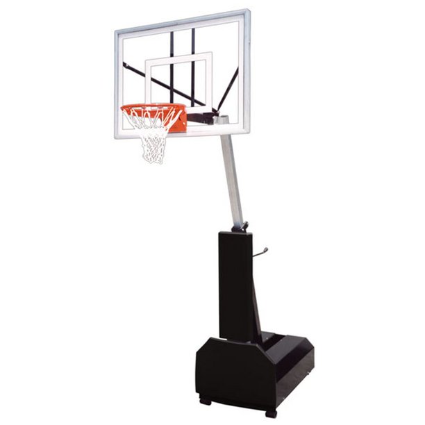 First Team Fury Turbo Portable Basketball Hoop with 54 Inch Glass Backboard