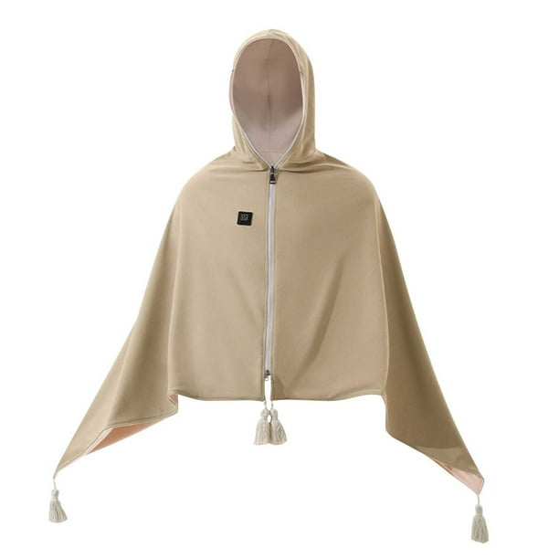 Manta con capucha lavable, tipo chal para oficina, manta eléctrica para siesta